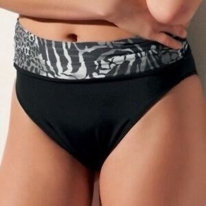 NWT Fantasie Nairobi Classic Lycra Fold Down Brief Bikini Swim Bottom Medium